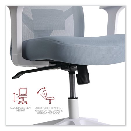 Workspace By Alera Mesh Back Fabric Task Chair, Supports Up to 275 lb, 1732211 Seat Height, Seafoam Blue SeatBack ALEWS42B77